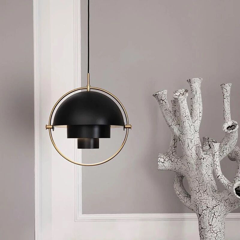 Mobile Hemispherical Pendant Lamp Creative Designer Metal Single Dining Room Ceiling Light