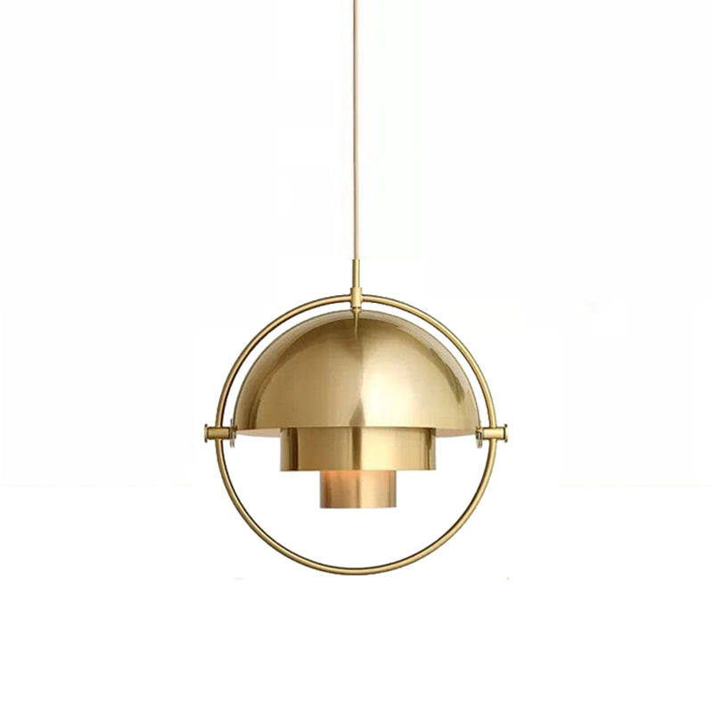Mobile Hemispherical Pendant Lamp Creative Designer Metal Single Dining Room Ceiling Light