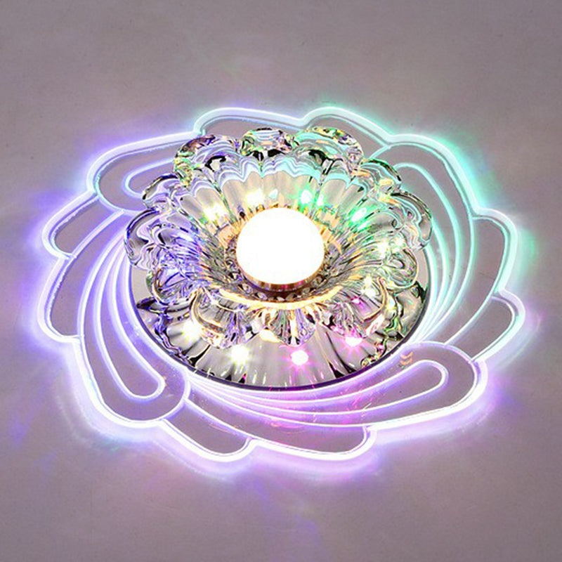 Crystal Flower encastré luminaire le plus minimaliste transparent LED couloir plafonnier fixations