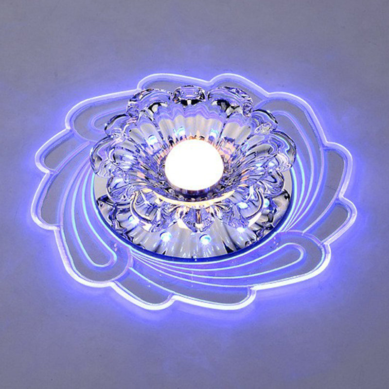 Crystal Flower encastré luminaire le plus minimaliste transparent LED couloir plafonnier fixations