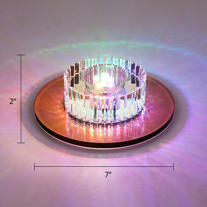 Contemporary Round Ceiling Flush Mount Crystal Corridor LED Flush Mount Lighting