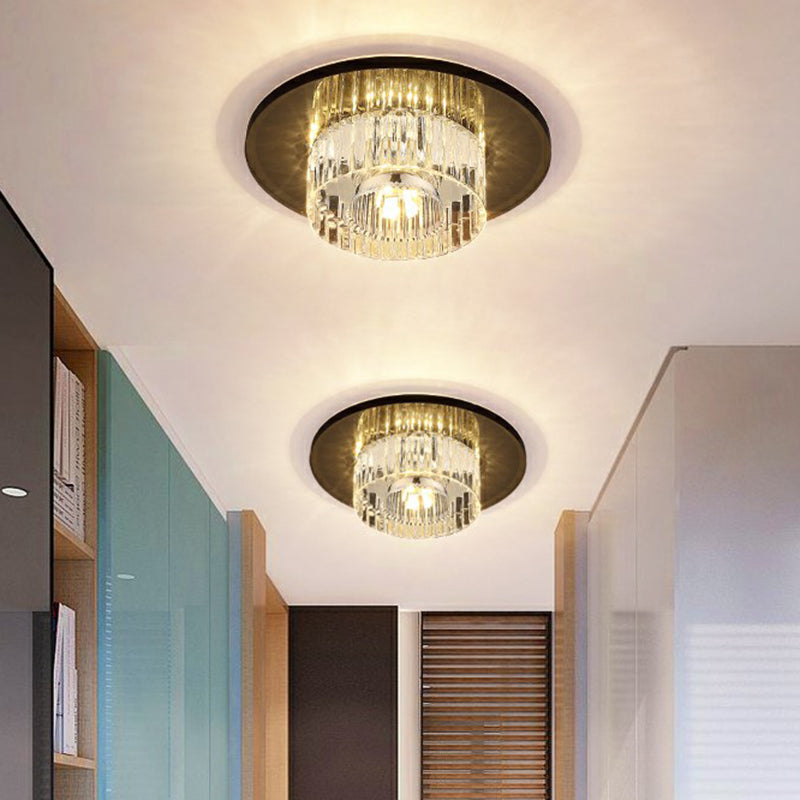 Contemporary Round Ceiling Flush Mount Crystal Corridor LED Flush Mount Lighting
