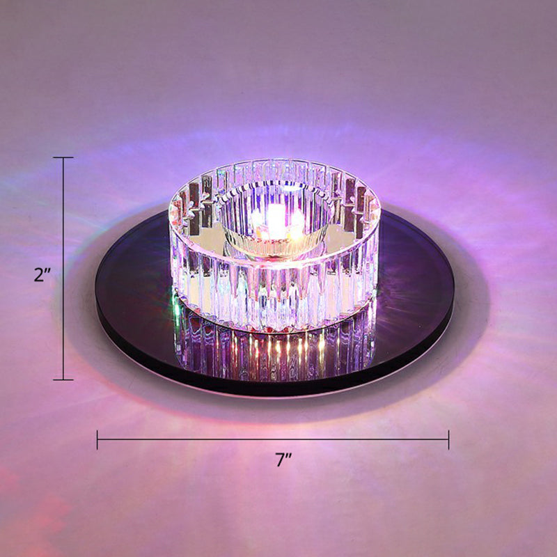 Contemporary Round Ceiling Flush Mount Crystal Corridor LED Flush Mount Lighting