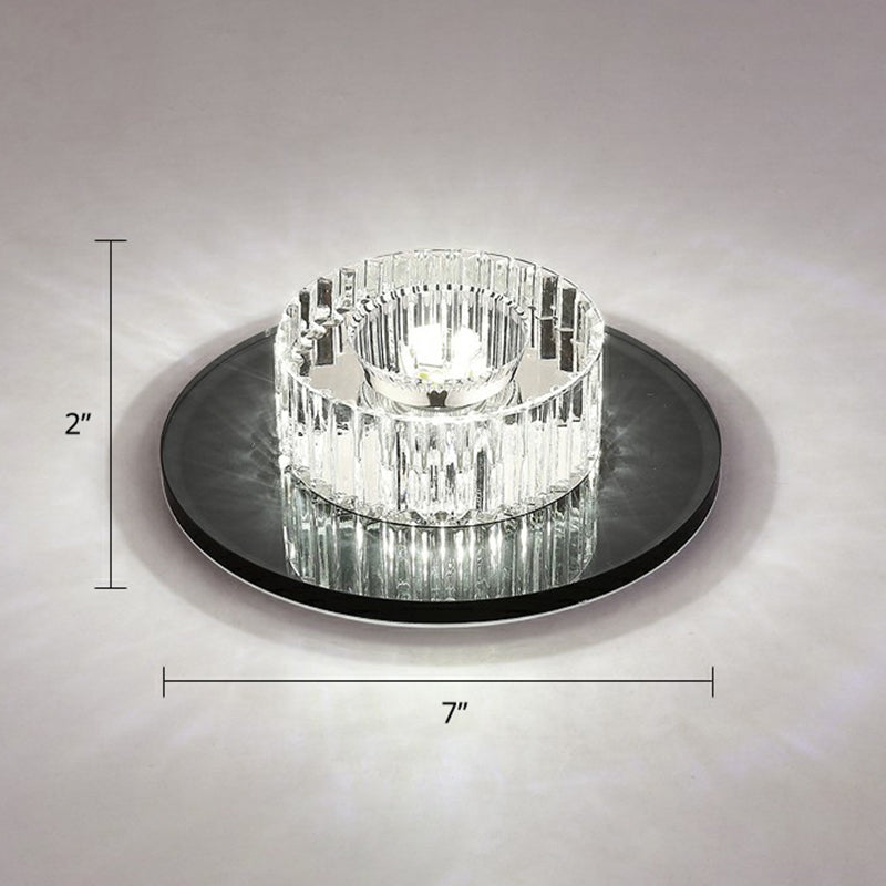 Contemporary Round Ceiling Flush Mount Crystal Corridor LED Flush Mount Lighting