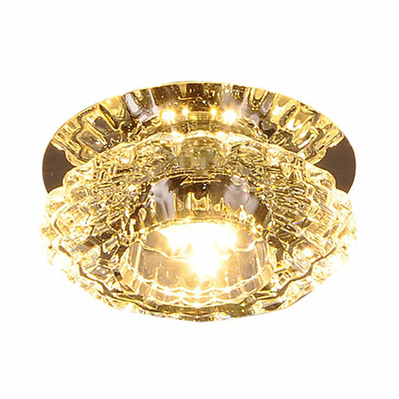 Floral Flush Ceiling Light Fixture Minimalist Clear Crystal Living Room Flush Mount Spotlight