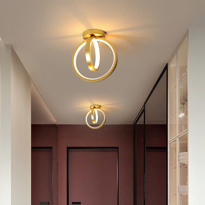 Circle Foyer-plafondinbouwlamp Metallic minimalistische LED-semi-inbouwverlichting