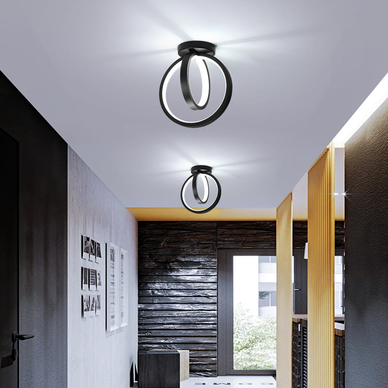 Circle Foyer-plafondinbouwlamp Metallic minimalistische LED-semi-inbouwverlichting