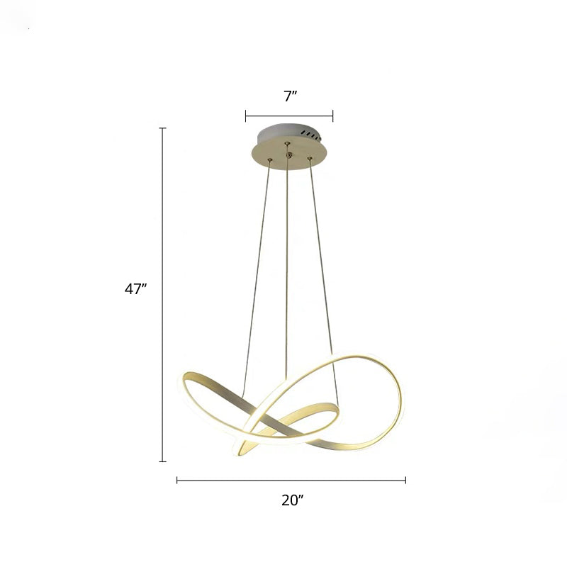 Decorative Cycle Chandelier Lighting Acrylic Dining Room LED Ceiling Pendant in White