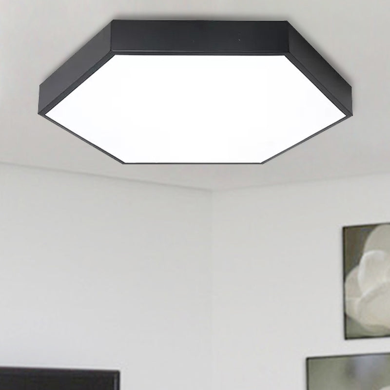 Plafonnier moderne pour chambre à coucher, plafonnier LED avec abat-jour hexagonal en acrylique