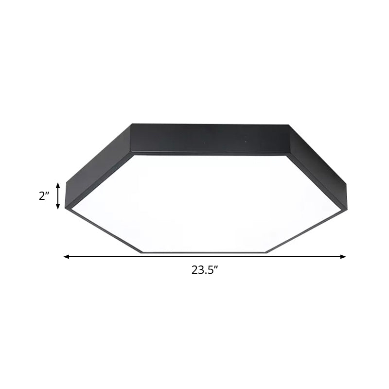 Plafonnier moderne pour chambre à coucher, plafonnier LED avec abat-jour hexagonal en acrylique