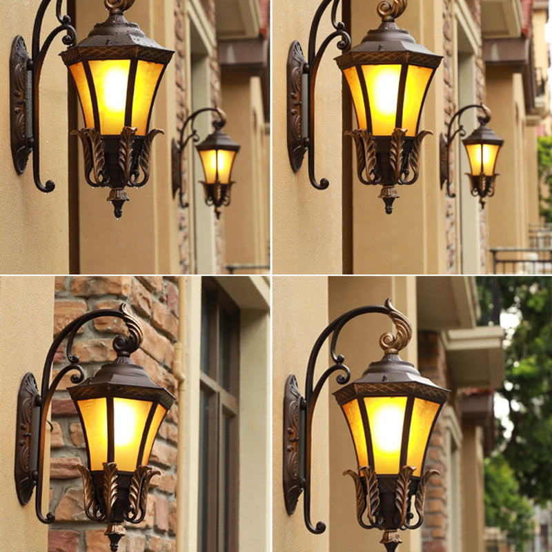 1-Lichtbernglas Wandlampe Vintage Schwarz ausgestattet Villa Garden Wandleuchte