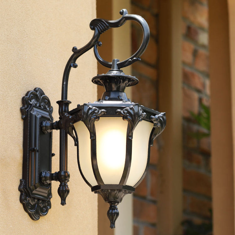 Opaline glazen klok wandmontage verlichting retro stijl 1-bulb patio muur sconce verlichte armatuur