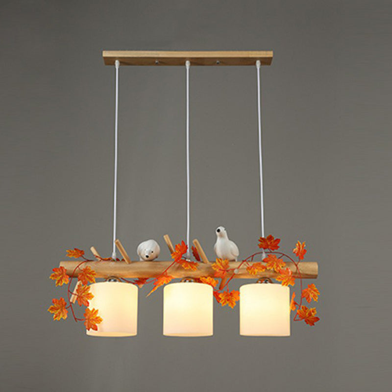 Lait en verre à lait cylindrique lampe de la lampe de la lampe de style country