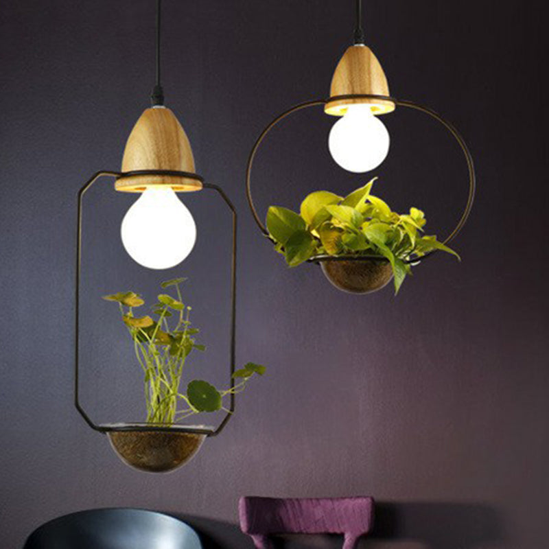 1 Pot à tête Pot de plante suspendue Pendentif Industriel Style Metal Pendule Light pour salle à manger