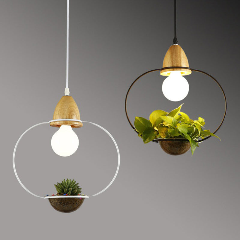 1 Pot à tête Pot de plante suspendue Pendentif Industriel Style Metal Pendule Light pour salle à manger