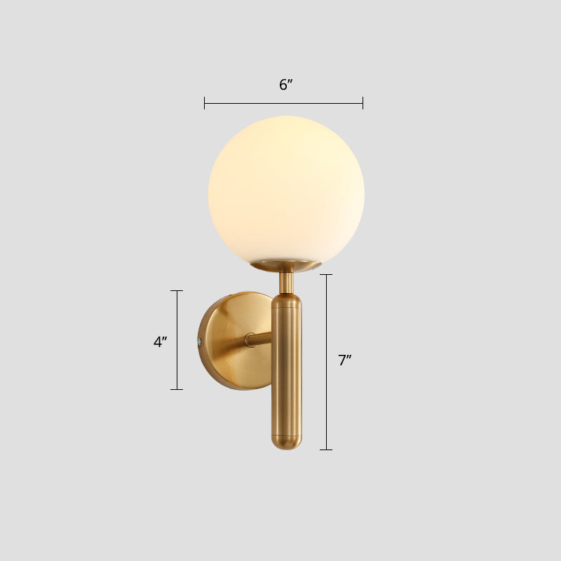 Ball Shade Corridor Wand SCONCE LICHTING Glas 1-Hoofd Minimalistisch wandgemonteerd licht