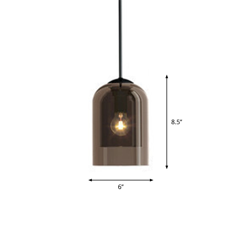 Dual Dome -Nacht -Pendel Lichtglas 1 Glühbirne Nordischer Anhängerleuchte