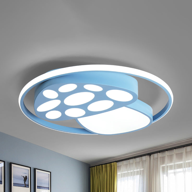 Cute Mushroom Flush Mount Light Cartoon Acrylic Metal Ceiling Lamp for Kindergarten