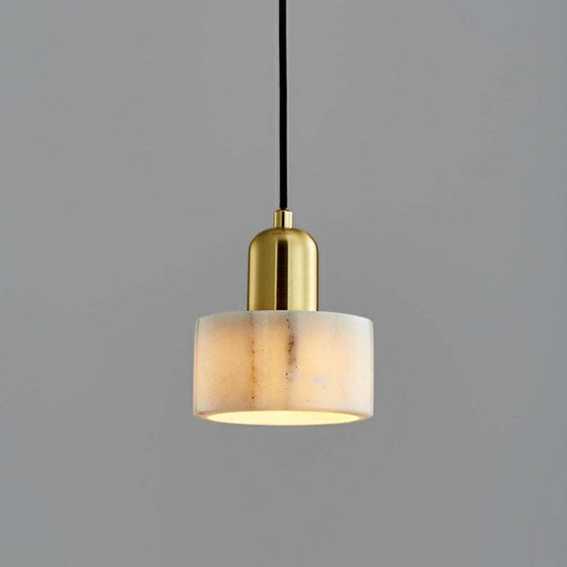 Luce del soffitto a sospensione rotonda in marmo Nordic 1 Lulb Suspension Lull With Brass Wocket