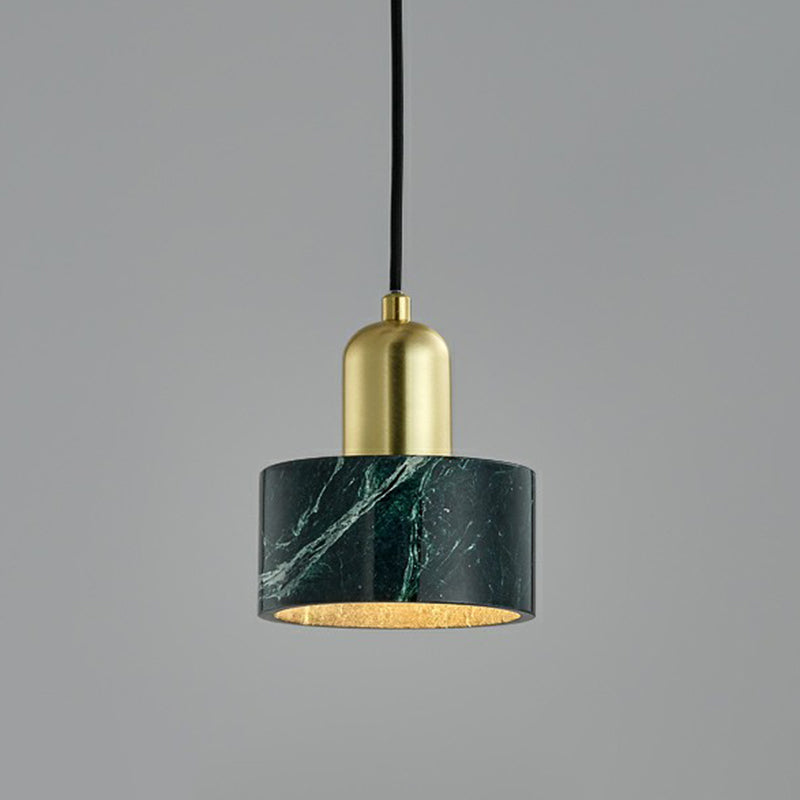Luce del soffitto a sospensione rotonda in marmo Nordic 1 Lulb Suspension Lull With Brass Wocket