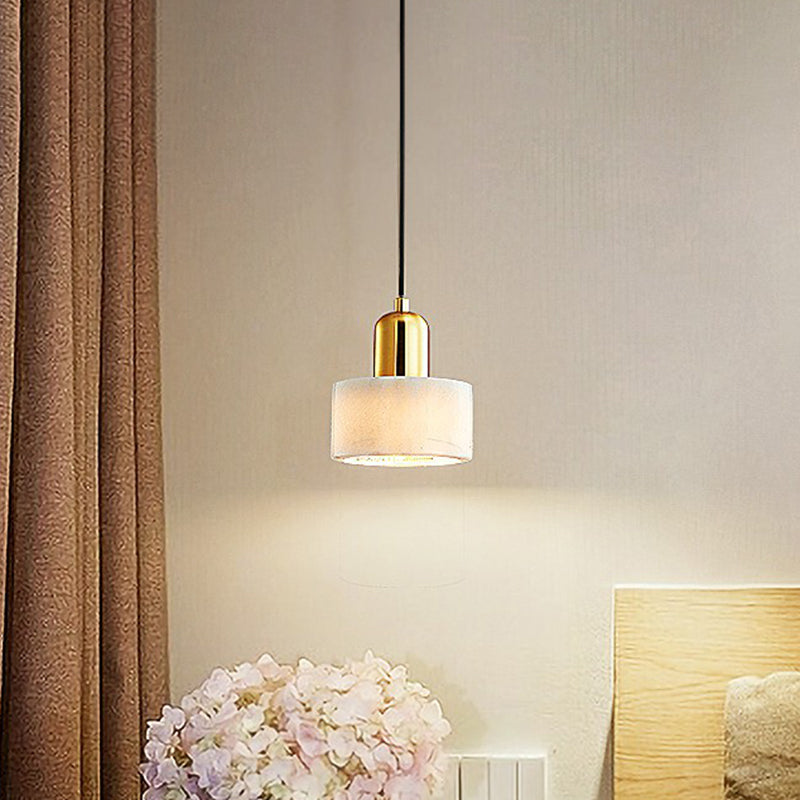 Luce del soffitto a sospensione rotonda in marmo Nordic 1 Lulb Suspension Lull With Brass Wocket