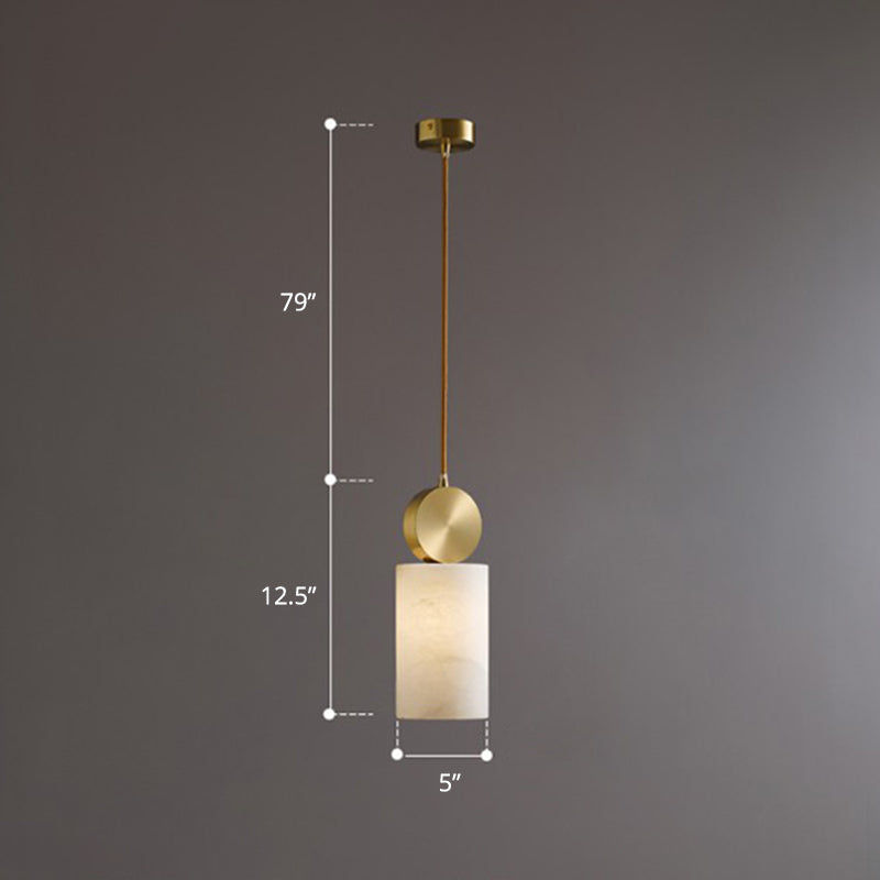 Marmorblock Hanging Anhänger minimalistische 1-leichte Gold Deckenhängung Lampe für Schlafzimmer