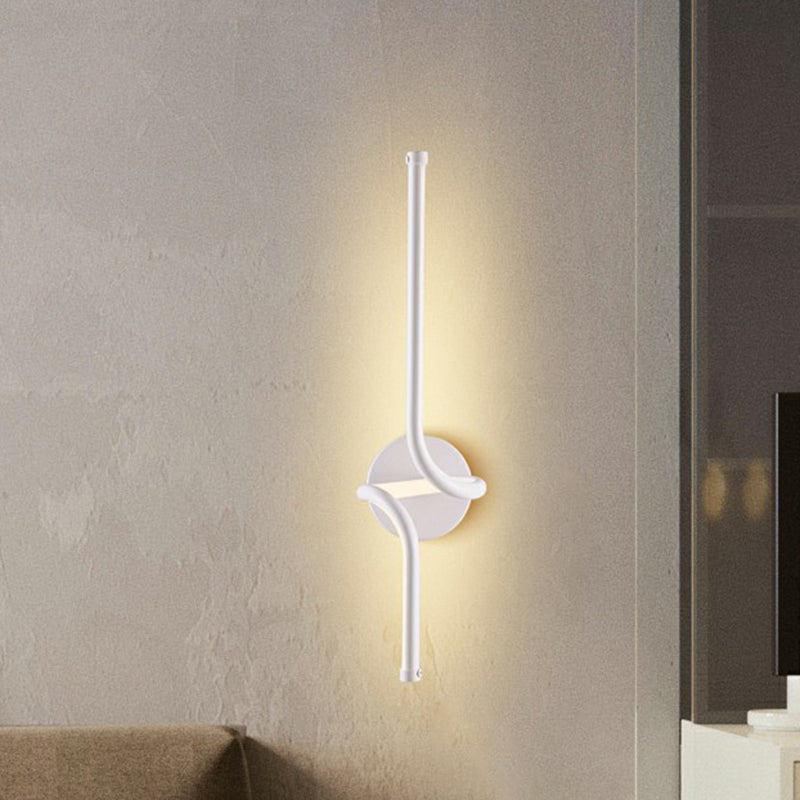 Linear Bedside Sconce Lighting Metallic Minimalist Style LED Wall Mount Light Fixture