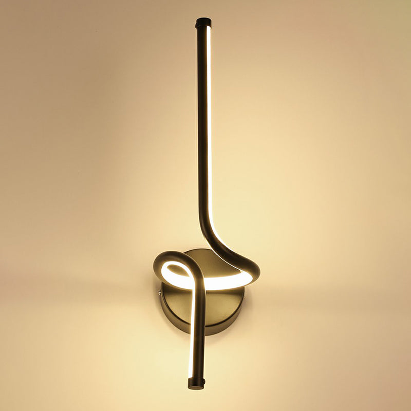 Linear Bedside Sconce Lighting Metallic Minimalist Style LED Wall Mount Light Fixture