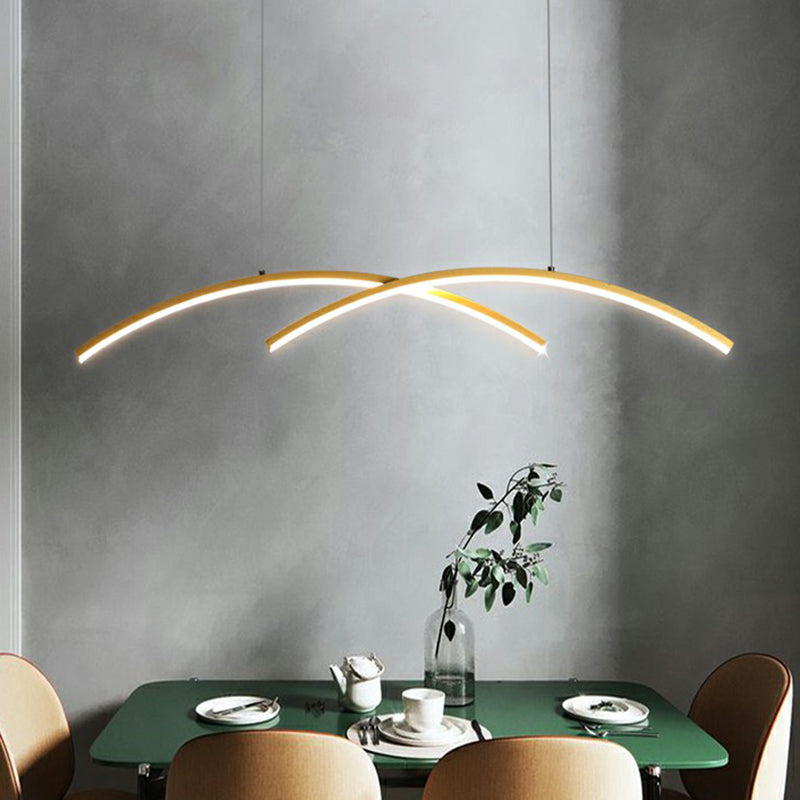 Metal Line Art Hanging Light Simplicity LED Island Light Fixture for Dining Room