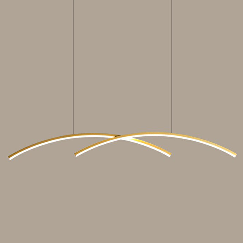 Metal Line Art Hanging Light Simplicity LED Island Light Fixture for Dining Room