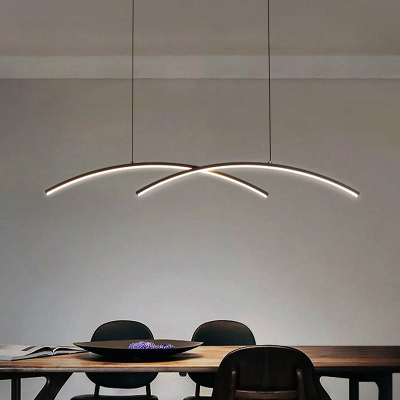 Metal Line Art Hanging Light Simplicity LED Island Light Fixture for Dining Room