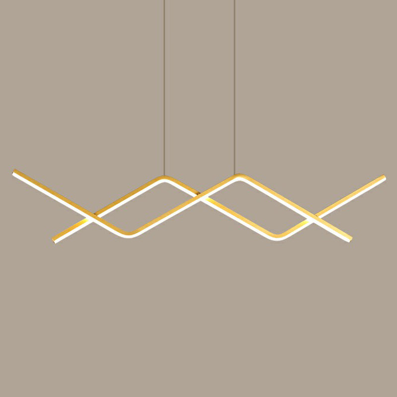 Metal Line Art Hanging Light Simplicity LED Island Light Fixture for Dining Room