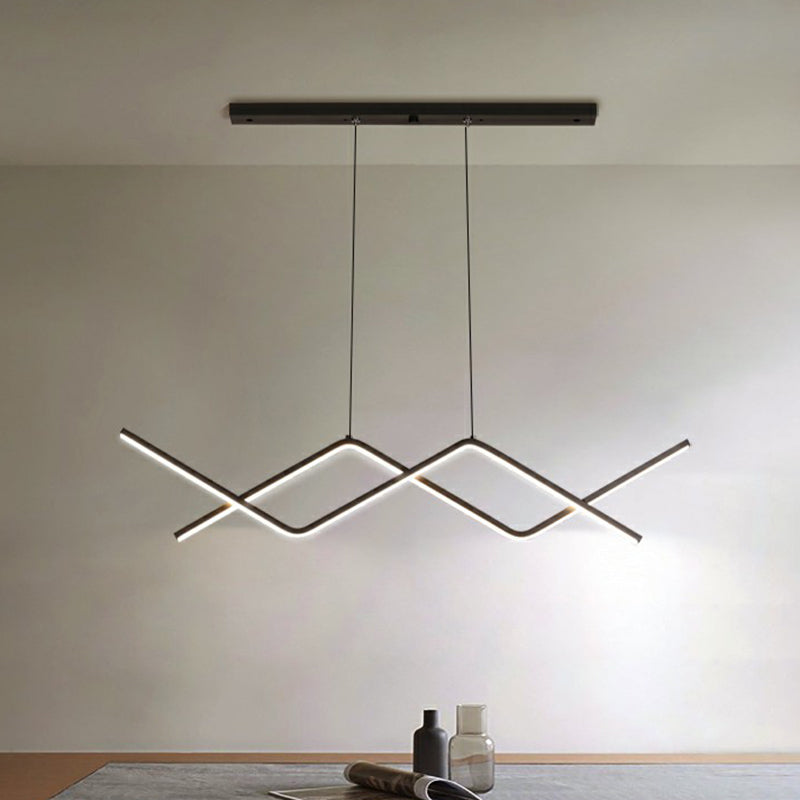 Metal Line Art Hanging Light Simplicity LED Island Light Fixture for Dining Room