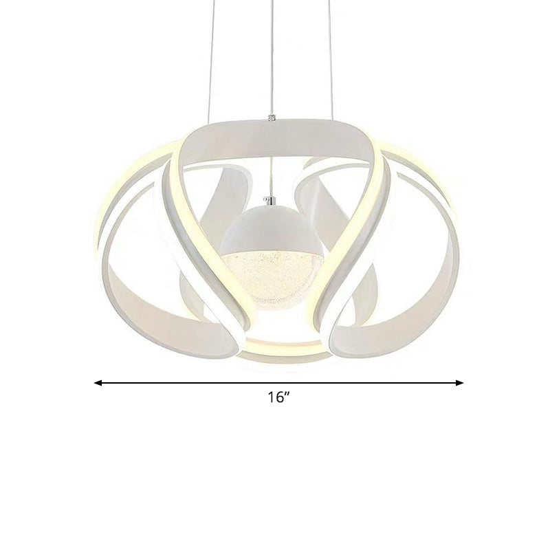 Twist Shaped Dining Room Suspension Lamp Acrylic Nordic LED Chandelier Pendant Light