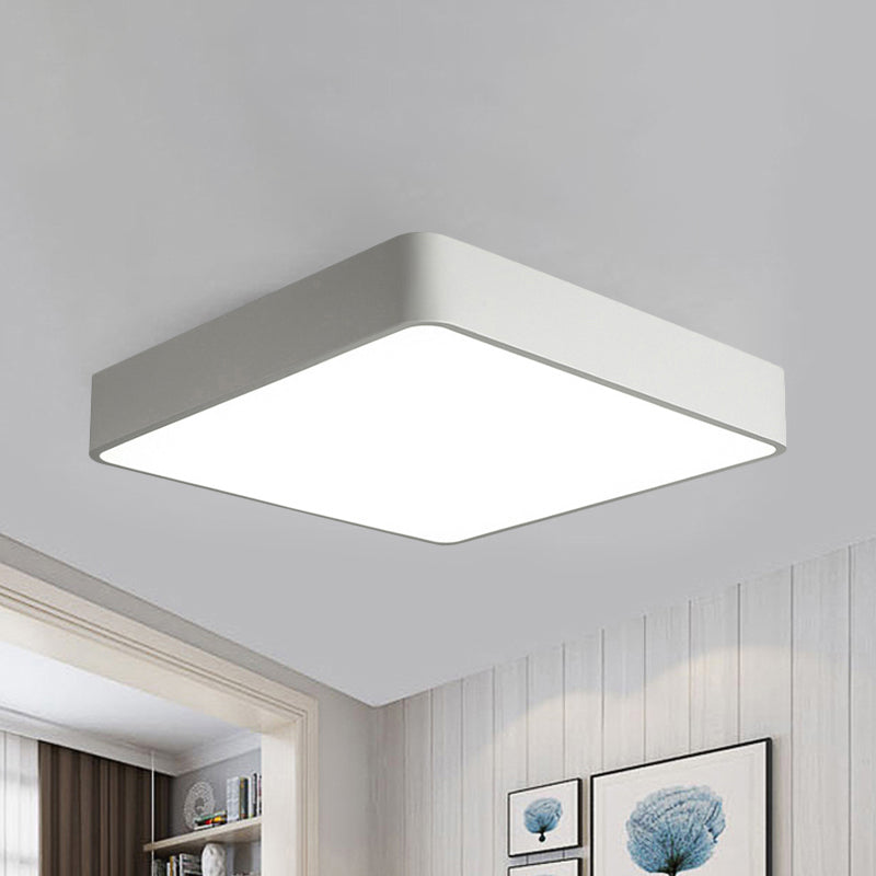 Lámpara empotrada cuadrada blanca/negra moderna de 14"/18"/23,5" de ancho Led de montaje empotrado de metal para sala de estar
