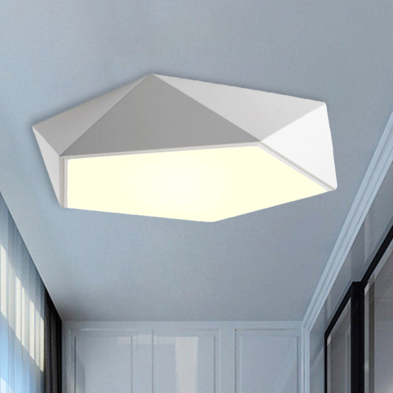16.5"/20.5"/24.5" Wide Geometric Metal Flush Mount Lighting Modern Led White/Black Flush Mount Ceiling Fixture