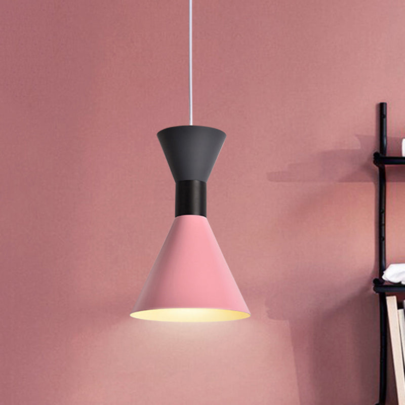 Nordic Style 1 Light Anhänger Beleuchtung mit Metallschatten weiß/rosa/grün -Sandglas -Suspension Licht