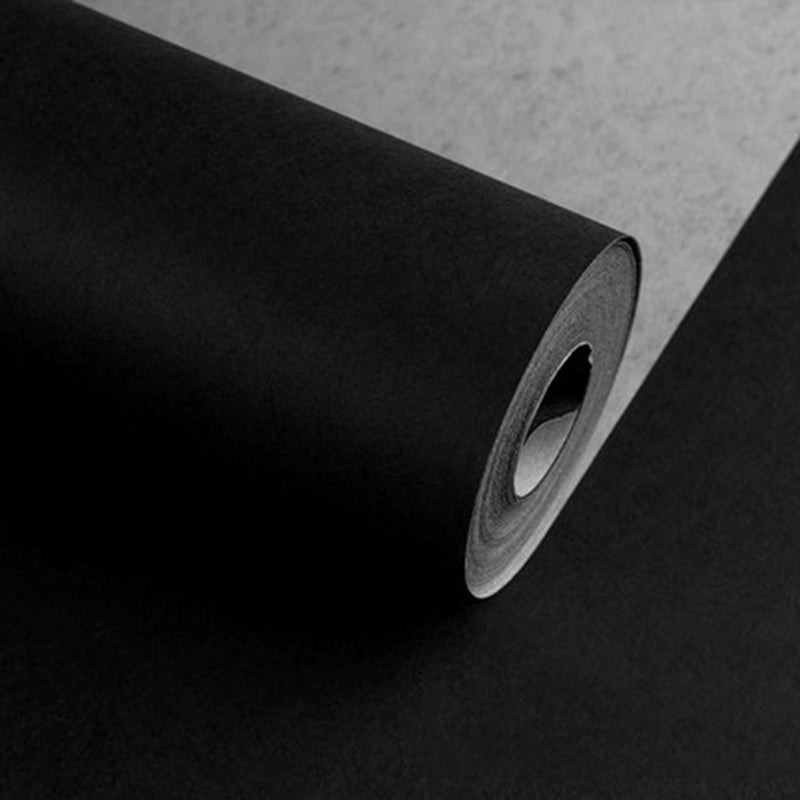 Simplicity Wallpaper Roll Solid Color Patterned Unpasted Wall Covering in Dark Color