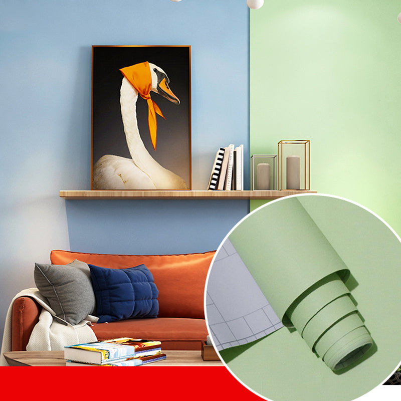 Self-Adhesive Solid Color Wallpaper Roll Minimalist PVC Wall Covering, 19.4-sq ft
