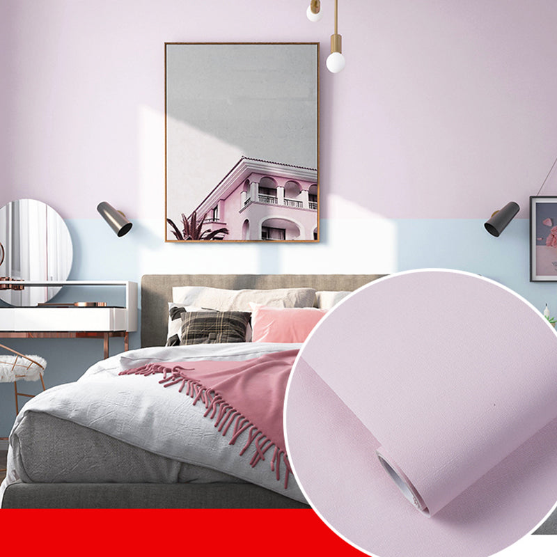 Self-Adhesive Solid Color Wallpaper Roll Minimalist PVC Wall Covering, 19.4-sq ft