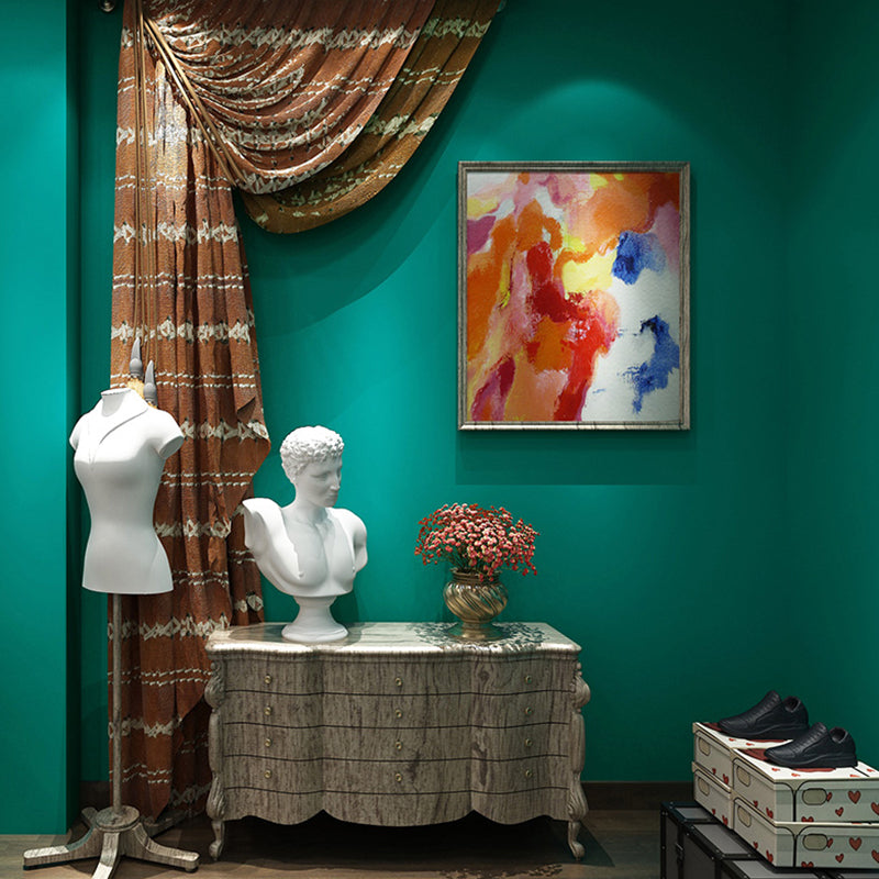 Self-Adhesive Solid Color Wallpaper Roll Minimalist PVC Wall Covering, 19.4-sq ft