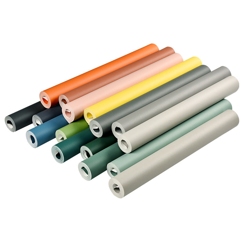 Solid-Colored Wallpaper Roll Simple Style Unpasted Living Room Wall Decor, 54.2-sq ft