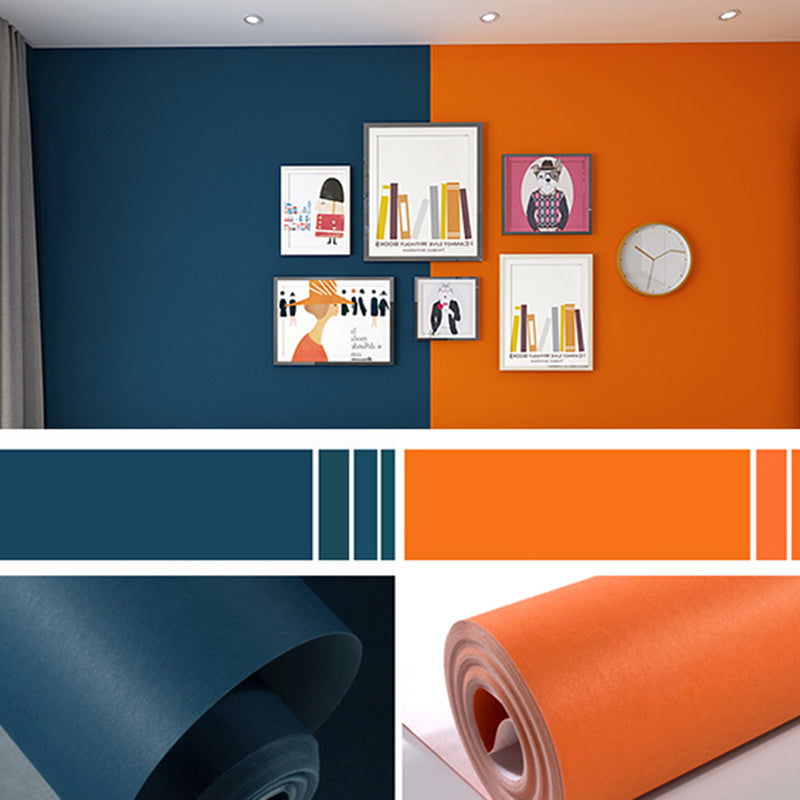 Pure Color Wallpaper Roll Multi Color Contemporary Wall Covering for Living Room