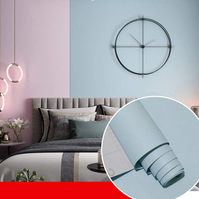 Effen gekleurd behang op rol, eigentijds zelfklevend slaapkamerwanddecor, 7 m²