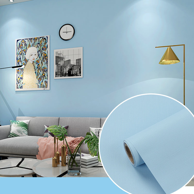 Effen gekleurd behang op rol, eigentijds zelfklevend slaapkamerwanddecor, 7 m²