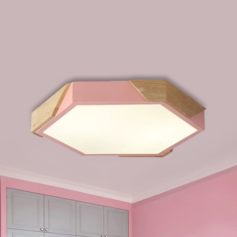 Plafonnier hexagonal en acrylique pour salle de classe de maternelle, plafonnier LED en acrylique de Style nordique