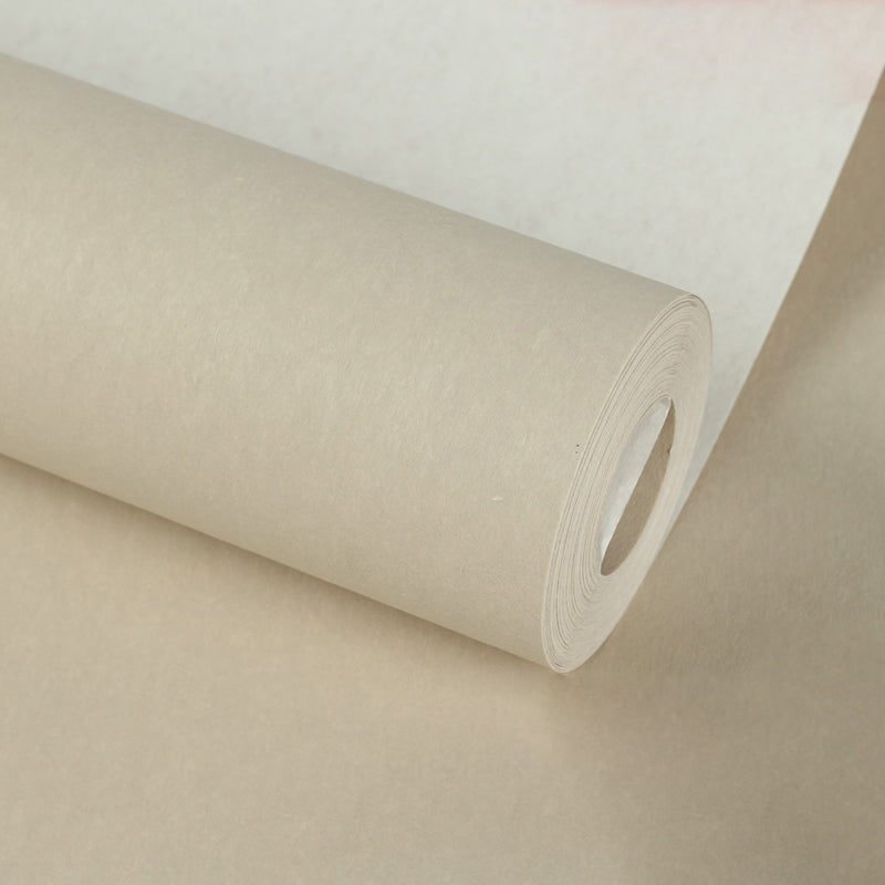 Modern Style Wallpaper Roll Solid Color Pattern Stain Resistant Wall Covering, Soft Color