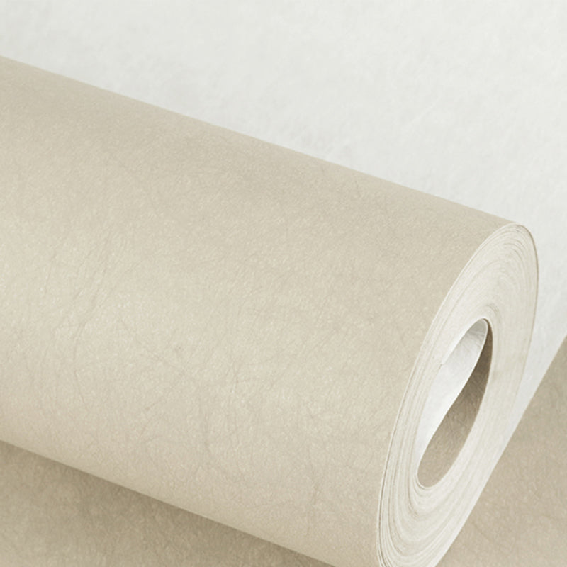 Modern Style Wallpaper Roll Solid Color Pattern Stain Resistant Wall Covering, Soft Color