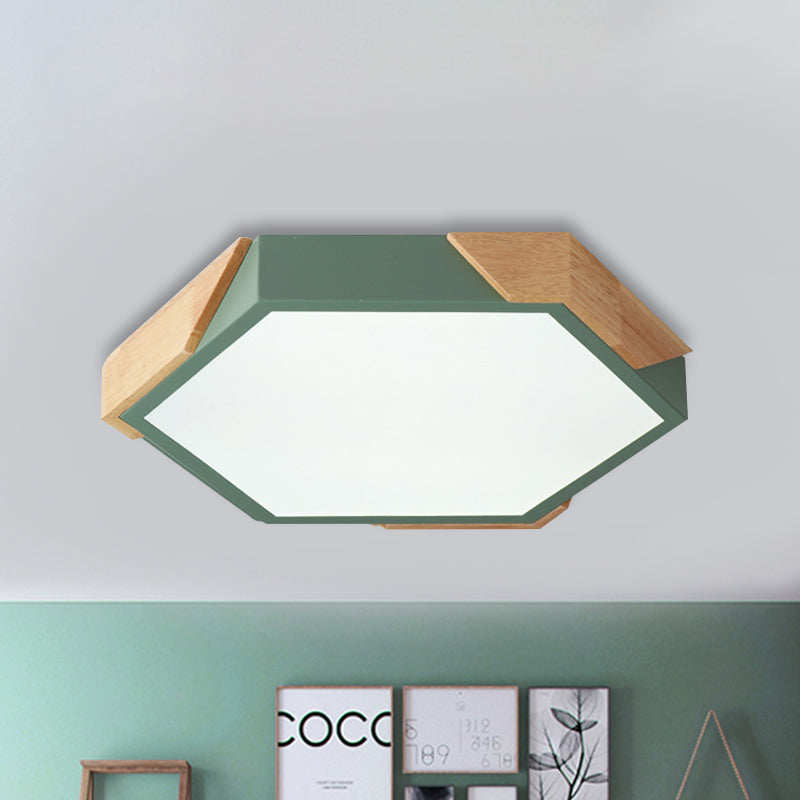 Plafonnier hexagonal en acrylique pour salle de classe de maternelle, plafonnier LED en acrylique de Style nordique