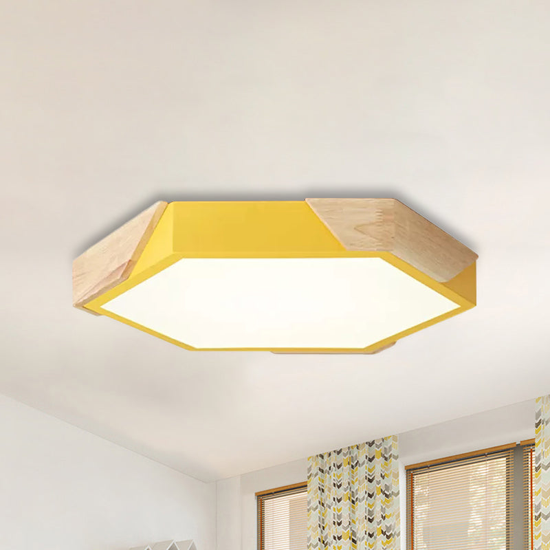 Plafonnier hexagonal en acrylique pour salle de classe de maternelle, plafonnier LED en acrylique de Style nordique